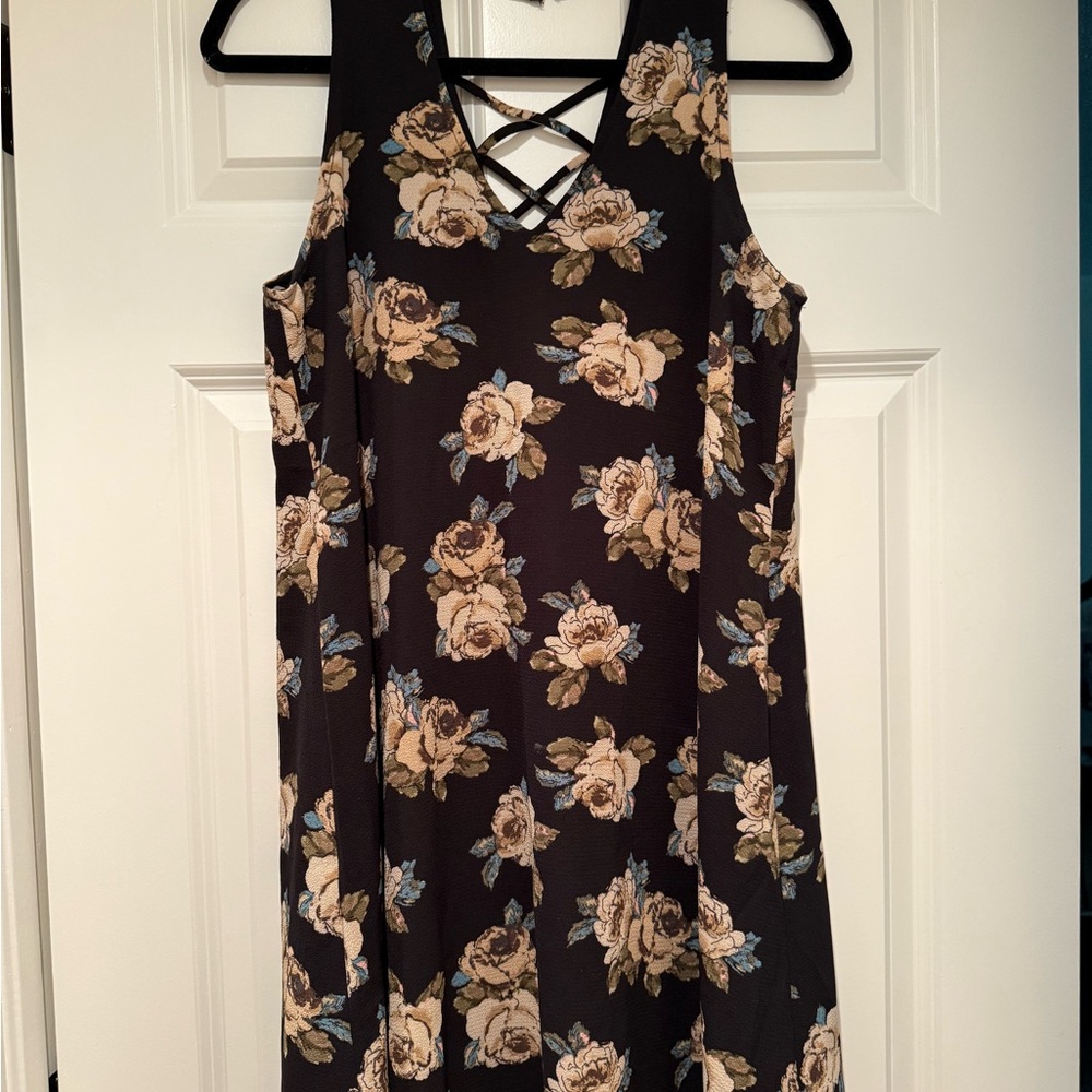Altar'd State Mini Dress Black Floral